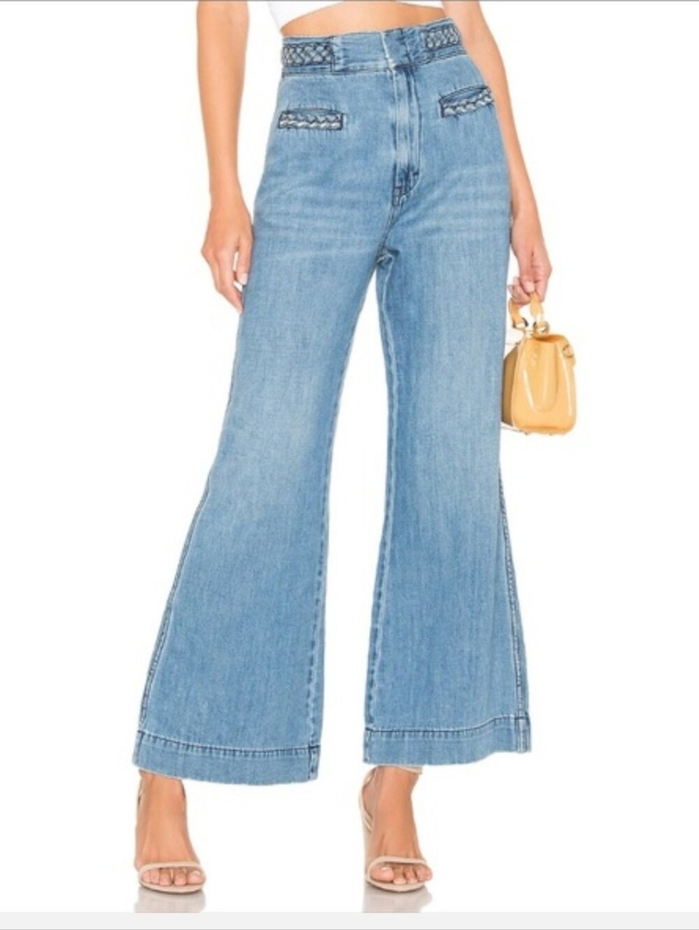Free People Season in the Sun High Rise Flare Jean Denim Sky Size 28